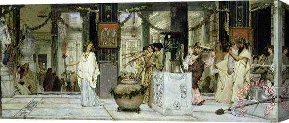Sir Lawrence Alma-Tadema The Vintage Festival in Ancient Rome Stretched Canvas Painting / Canvas Art