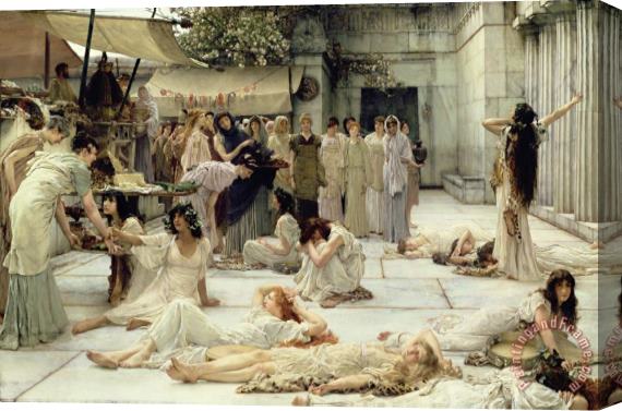 Sir Lawrence Alma-Tadema The Women of Amphissa Stretched Canvas Painting / Canvas Art