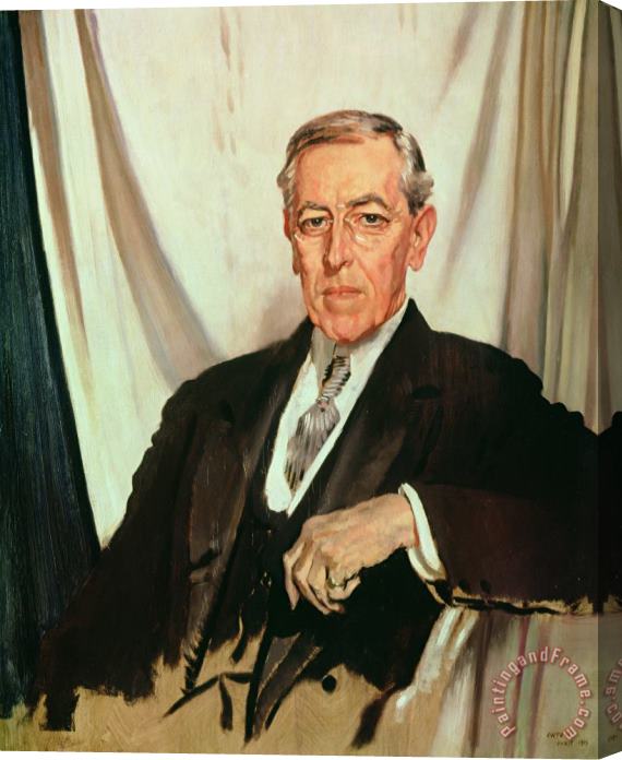 Sir William Orpen Portrait of Woodrow Wilson Stretched Canvas Print / Canvas Art
