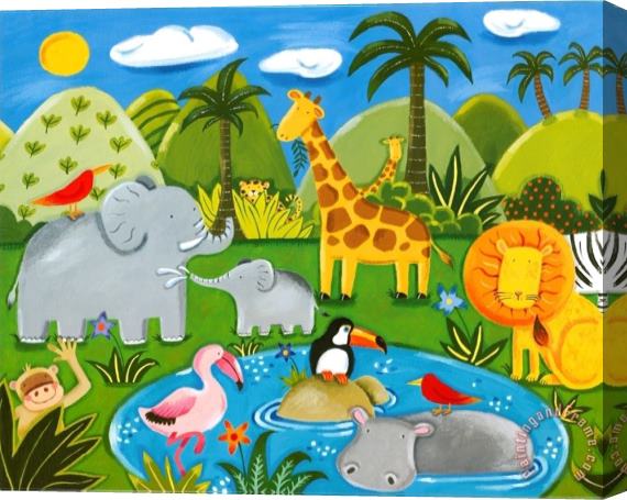 Sophie Harding Jungle Fun Stretched Canvas Painting / Canvas Art