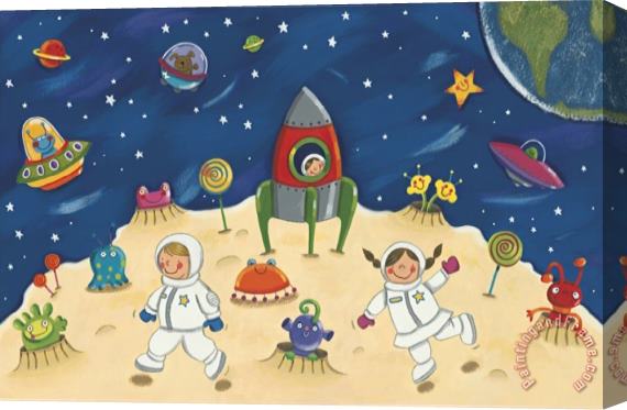 Sophie Harding Space Fun Stretched Canvas Print / Canvas Art