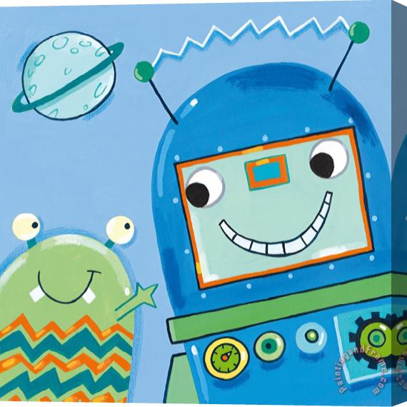 Sophie Harding Space Pals II Stretched Canvas Print / Canvas Art