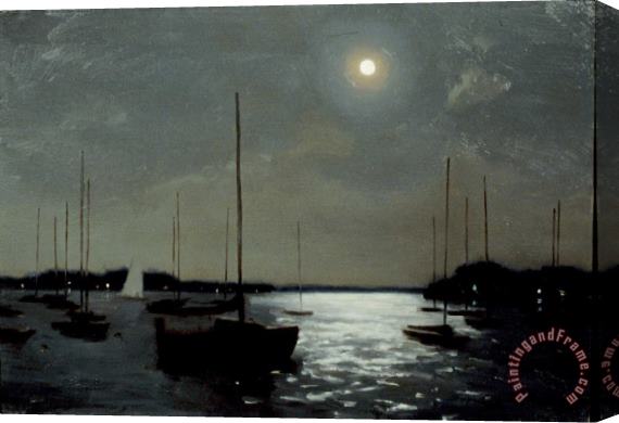 Steven J Levin Moonlight Sail Stretched Canvas Painting / Canvas Art