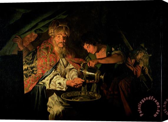 Stomer Matthias Pilate Washing his Hands Stretched Canvas Print / Canvas Art