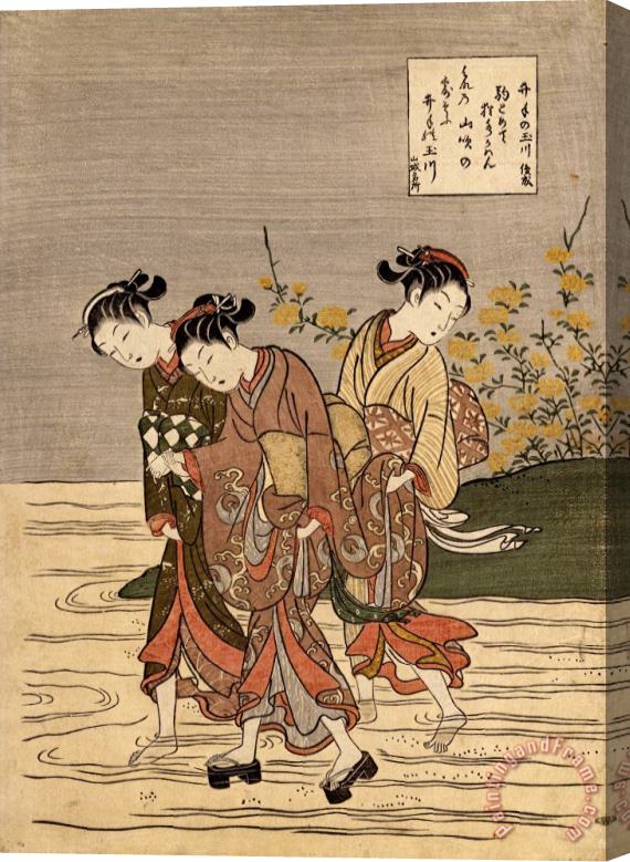 Suzuki Harunobu The Jewel River at Ide Stretched Canvas Painting / Canvas Art
