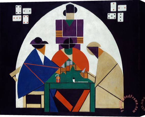 Theo van Doesburg Card Players Stretched Canvas Print / Canvas Art