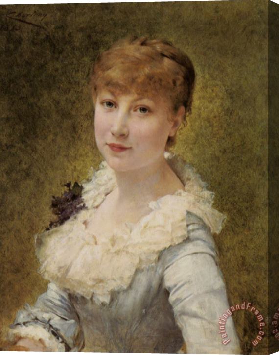 Theobald Chartran Portrait of a Young Lady Stretched Canvas Print / Canvas Art
