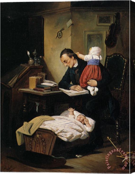 Theodor Alexander Weber The Busy Father Stretched Canvas Print / Canvas Art