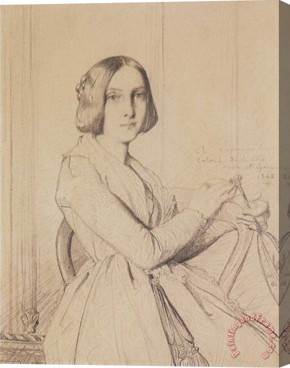 Theodore Chasseriau Portrait of Zoe De La Rue Stretched Canvas Painting / Canvas Art