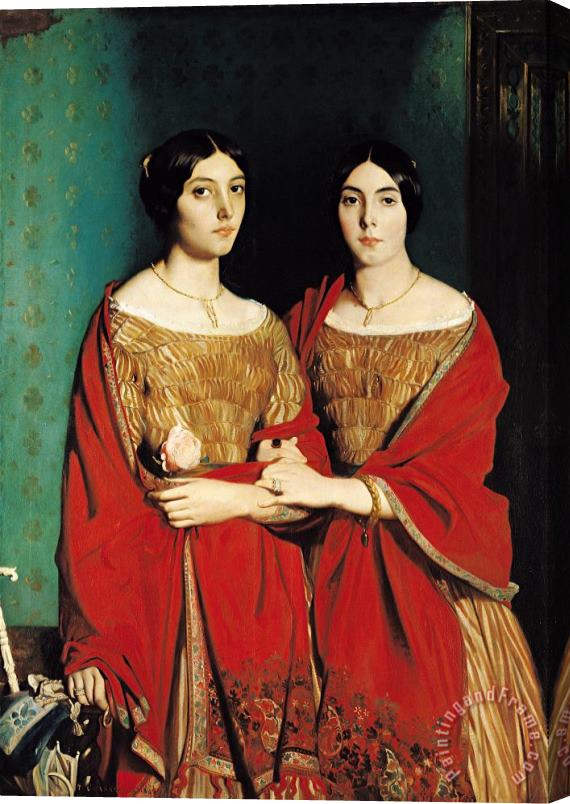Theodore Chasseriau The Two Sisters Stretched Canvas Print / Canvas Art