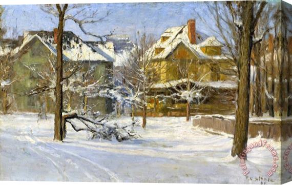 Theodore Clement Steele 16th Street, Indianapolis in Snow Stretched Canvas Painting / Canvas Art