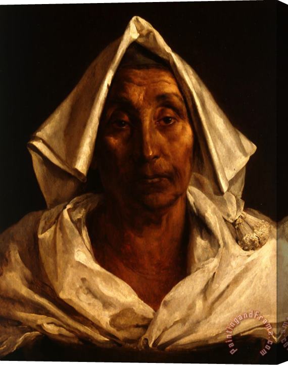 Theodore Gericault The Old Italian Woman Stretched Canvas Painting / Canvas Art
