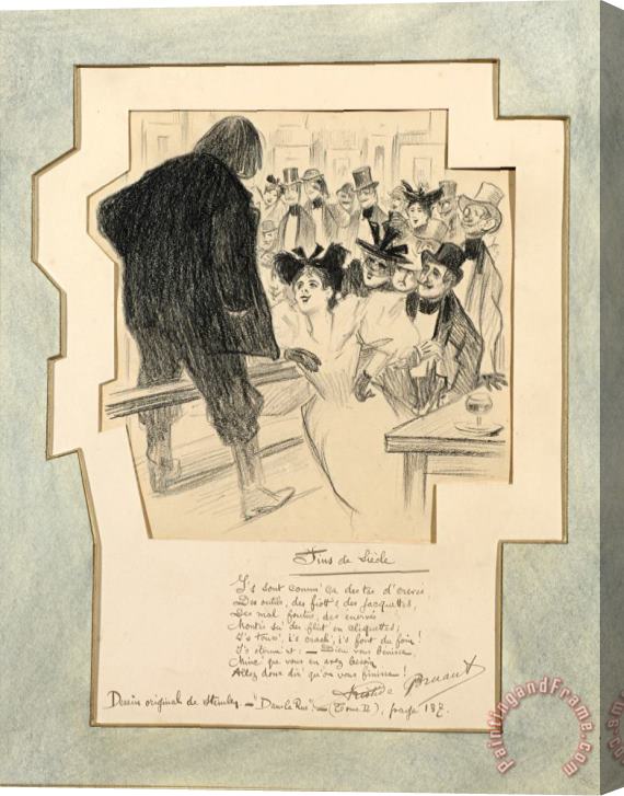 Theophile Alexandre Steinlen Aristide Bruant at The Cafe Le Mirliton (the Kazoo) Stretched Canvas Painting / Canvas Art