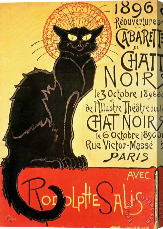 Theophile Alexandre Steinlen Reopening Of The Chat Noir Cabaret Stretched Canvas Painting / Canvas Art
