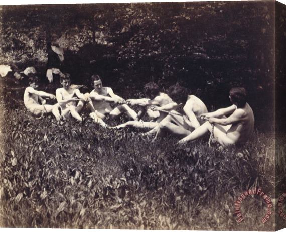 Thomas Cowperthwait Eakins Males nudes in a seated tug-of-war Stretched Canvas Painting / Canvas Art