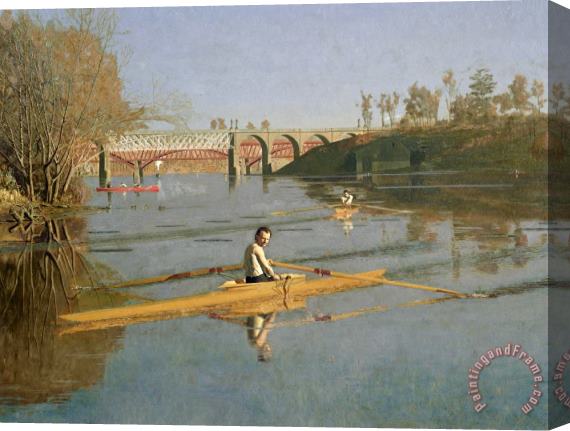 Thomas Cowperthwait Eakins Max Schmitt in a Single Scull Stretched Canvas Painting / Canvas Art