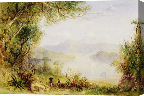 Thomas Creswick View on the Hudson River Stretched Canvas Painting / Canvas Art