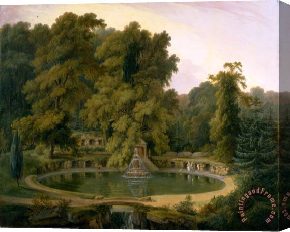Thomas Daniell Temple, Fountain And Cave in Sezincote Park Stretched Canvas Painting / Canvas Art