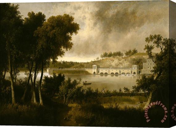 Thomas Doughty View of The Fairmount Waterworks, Philadelphia, From The Opposite Side of The Schuylkill River Stretched Canvas Painting / Canvas Art