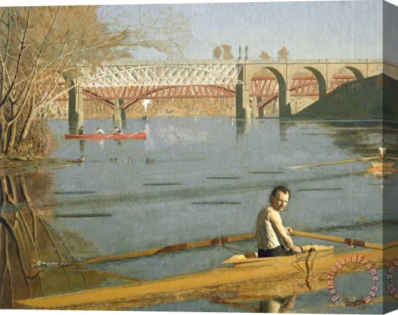 Thomas Eakins Max Schmitt in a Single Scull Stretched Canvas Painting / Canvas Art