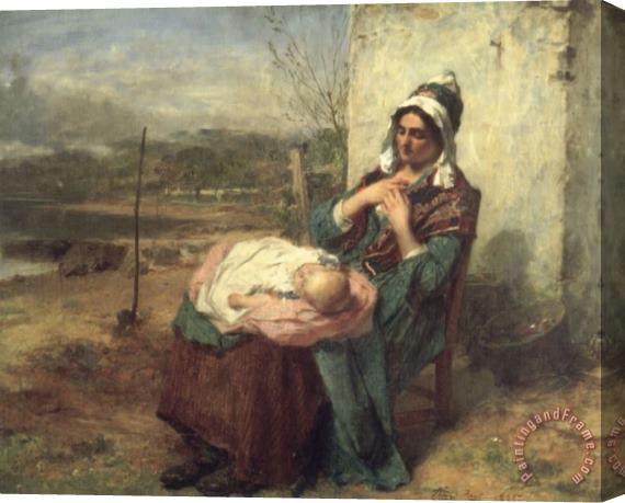 Thomas Faed Ere Care Begins Stretched Canvas Print / Canvas Art