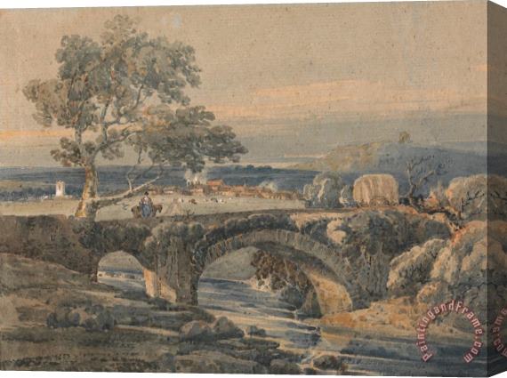 Thomas Girtin The Old Bridge in Devon Stretched Canvas Print / Canvas Art