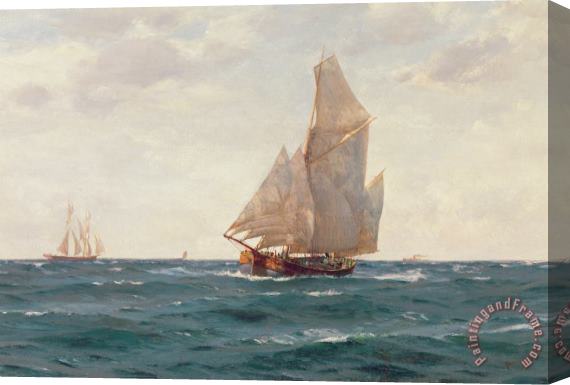 Thomas J Somerscales A Ketch and a Brigantine off the Coast Stretched Canvas Print / Canvas Art
