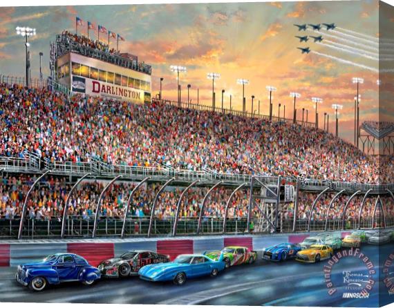Thomas Kinkade 75 Years of Nascar Stretched Canvas Painting / Canvas Art