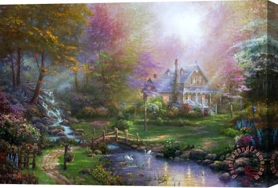 Thomas Kinkade A Mother's Perfect Day Stretched Canvas Print / Canvas Art