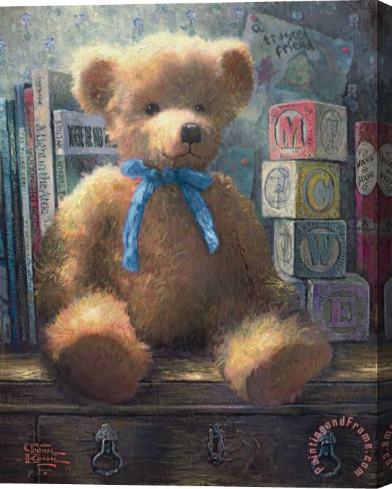 Thomas Kinkade A Trusted Friend - Blue Bell Stretched Canvas Painting / Canvas Art