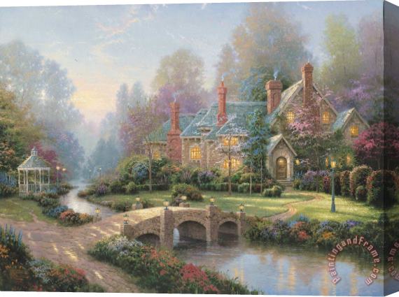 Thomas Kinkade Beyond Spring Gate Stretched Canvas Painting / Canvas Art