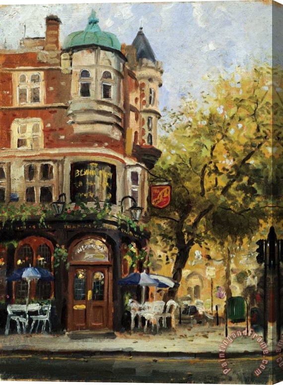 Thomas Kinkade Bloomsbury Cafe Stretched Canvas Painting / Canvas Art