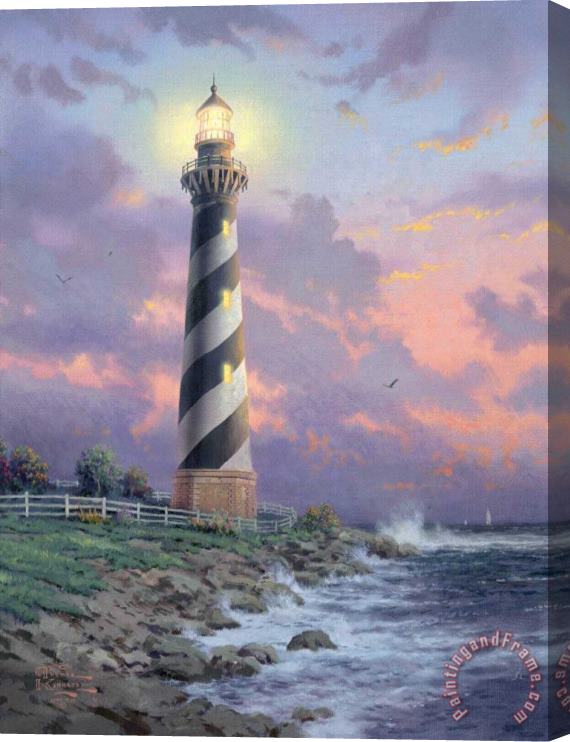 Thomas Kinkade Cape Hatteras Light Stretched Canvas Print / Canvas Art