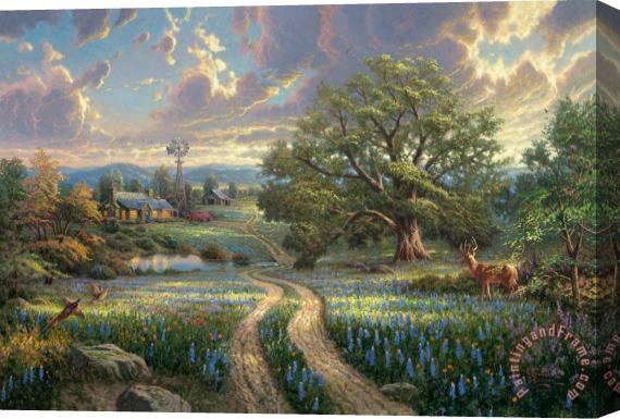 Thomas Kinkade Country Living Stretched Canvas Painting / Canvas Art
