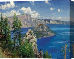 Bellano on Lake Como Canvas Prints - Crater Lake by Thomas Kinkade