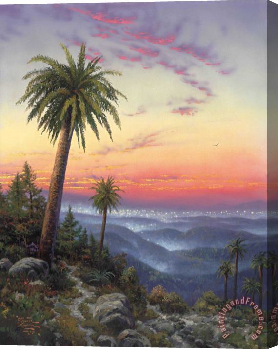 Thomas Kinkade Desert Sunset Stretched Canvas Print / Canvas Art
