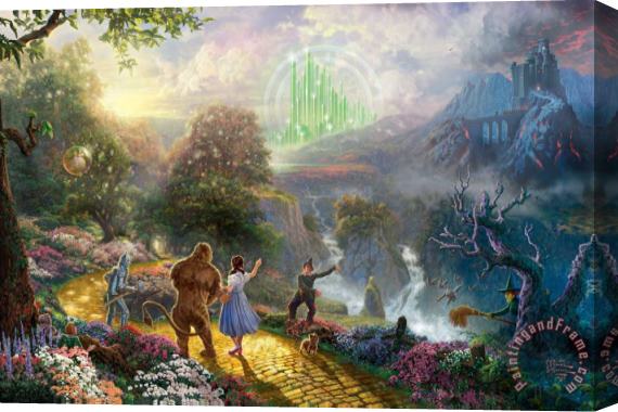 Thomas Kinkade Dorothy Discovers The Emerald City Stretched Canvas Painting / Canvas Art