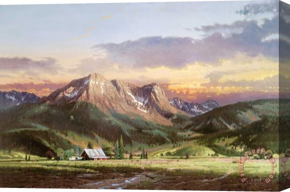 Thomas Kinkade Dusk in The Valley Stretched Canvas Painting / Canvas Art