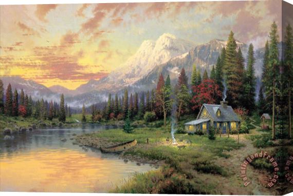 Thomas Kinkade Evening Majesty Stretched Canvas Print / Canvas Art
