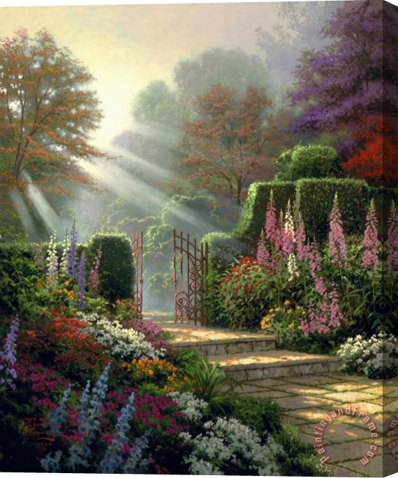Thomas Kinkade Garden of Grace Stretched Canvas Painting / Canvas Art