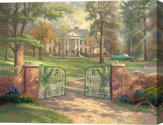Thomas Kinkade Graceland 50th Anniversary Stretched Canvas Painting / Canvas Art