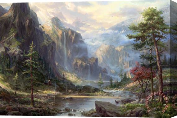 Thomas Kinkade High Country Wilderness Stretched Canvas Print / Canvas Art