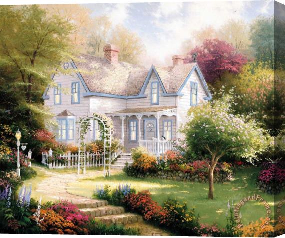 Thomas Kinkade Home Is Where The Heart Is Ii Stretched Canvas Painting / Canvas Art