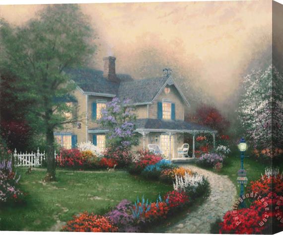 Thomas Kinkade Home Is Where The Heart Is Stretched Canvas Print / Canvas Art