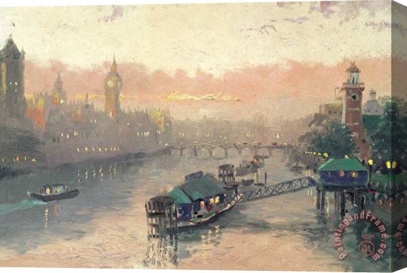 Thomas Kinkade London at Sunset Stretched Canvas Print / Canvas Art