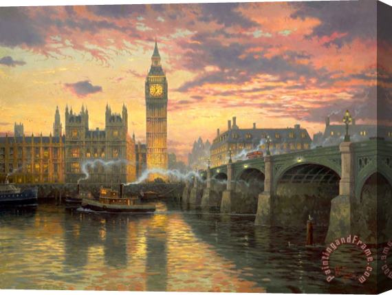 Thomas Kinkade London Stretched Canvas Painting / Canvas Art