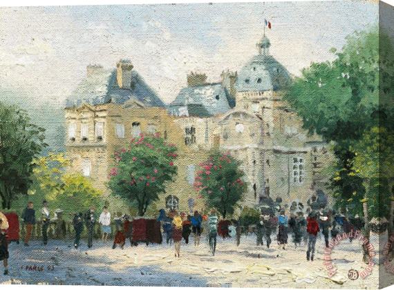 Thomas Kinkade Luxembourg Gardens Stretched Canvas Painting / Canvas Art