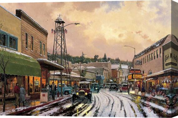 Thomas Kinkade Main Street Matinee Stretched Canvas Painting / Canvas Art