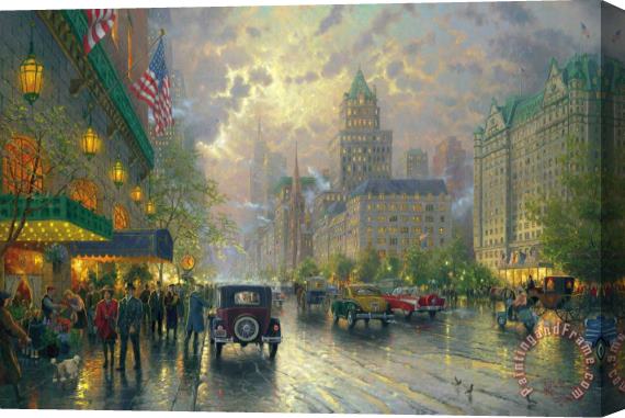 Thomas Kinkade New York, 5th Avenue Stretched Canvas Painting / Canvas Art