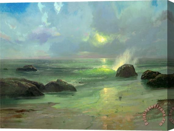 Thomas Kinkade Pacific Nocturne Stretched Canvas Painting / Canvas Art